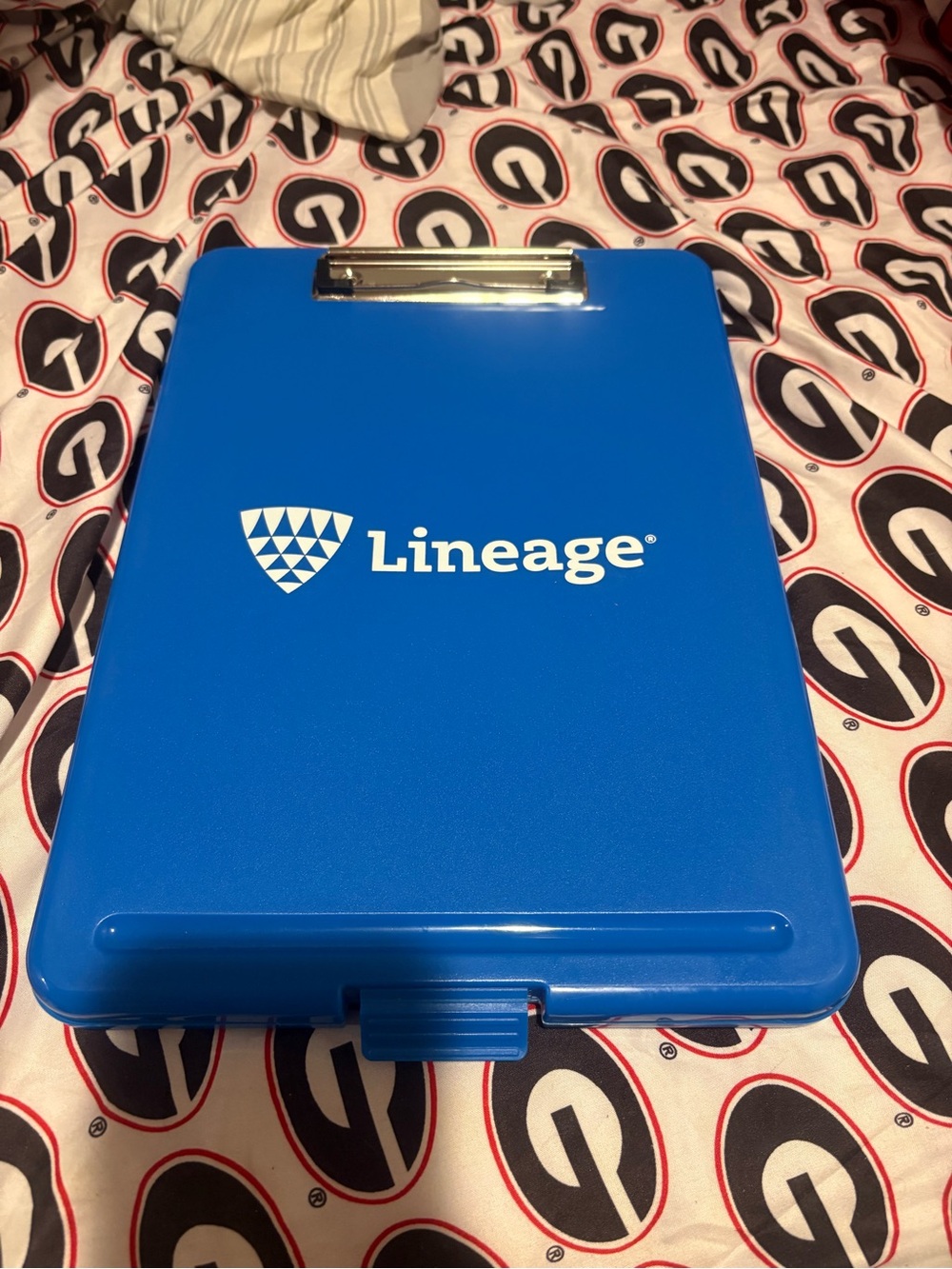 Lineage Blue Clipboard Storage Box - Durable Portable Writing Surface